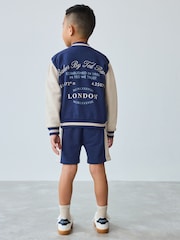 Baker by Ted Baker Navy Varsity Jacket T-Shirt and Shorts Set - Image 4 of 17