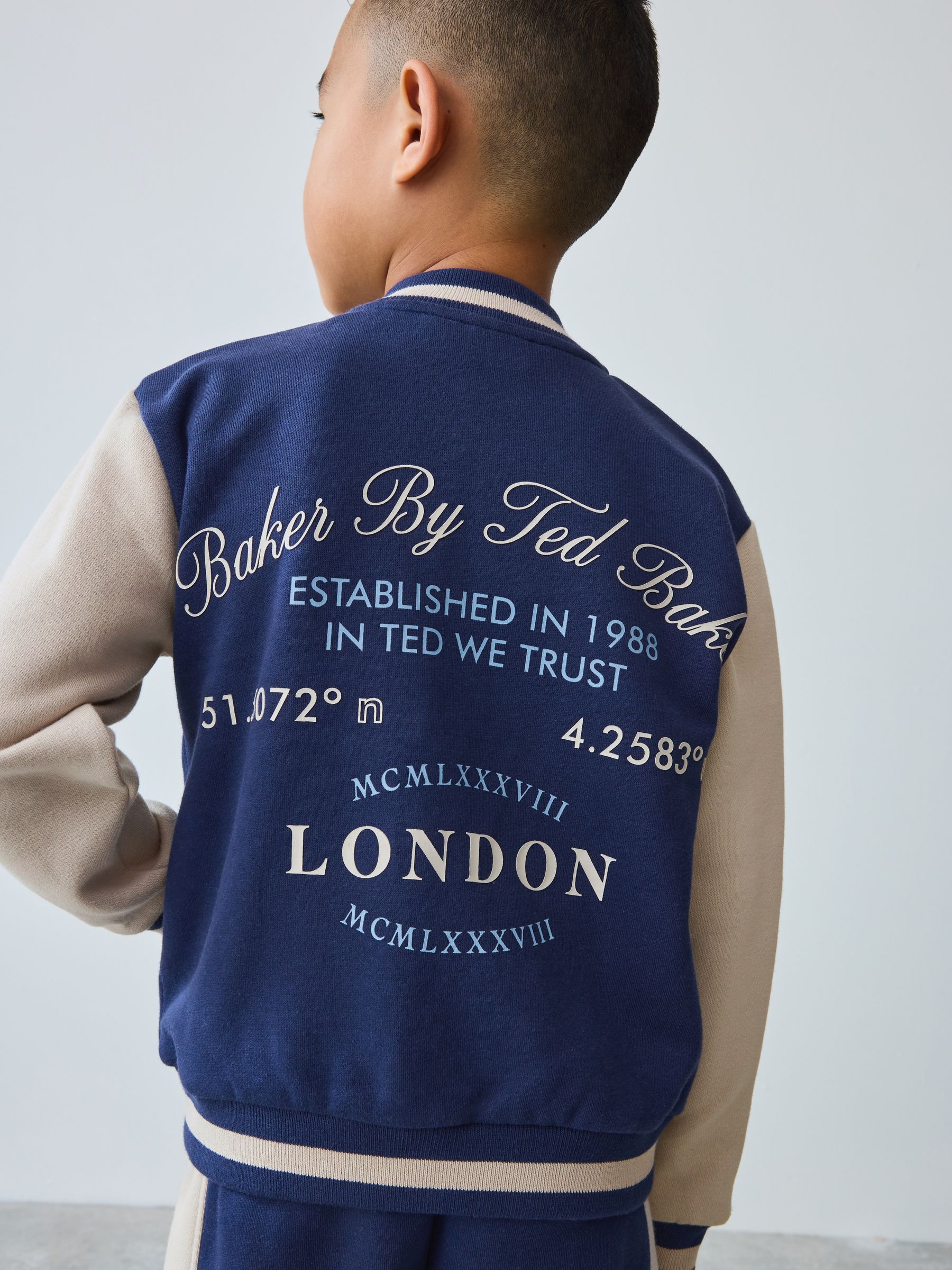 Buy Baker by Ted Baker Navy Varsity Jacket T-Shirt and Shorts Set