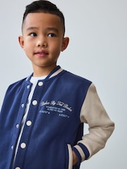 Baker by Ted Baker Navy Varsity Jacket T-Shirt and Shorts Set - Image 6 of 17