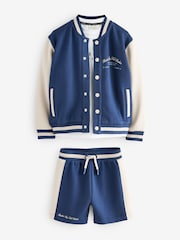 Baker by Ted Baker Navy Varsity Jacket T-Shirt and Shorts Set - Image 9 of 17