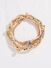 FatFace Gold Tone Stretch Stack Bracelet - Image 1 of 2