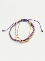 FatFace Purple Woven Bracelet - Image 1 of 2