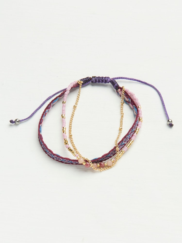 FatFace Purple Woven Bracelet - Image 1 of 2