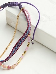 FatFace Purple Woven Bracelet - Image 2 of 2