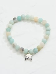 FatFace Green Amazonite Gemstone Stretch Bracelet - Image 1 of 2