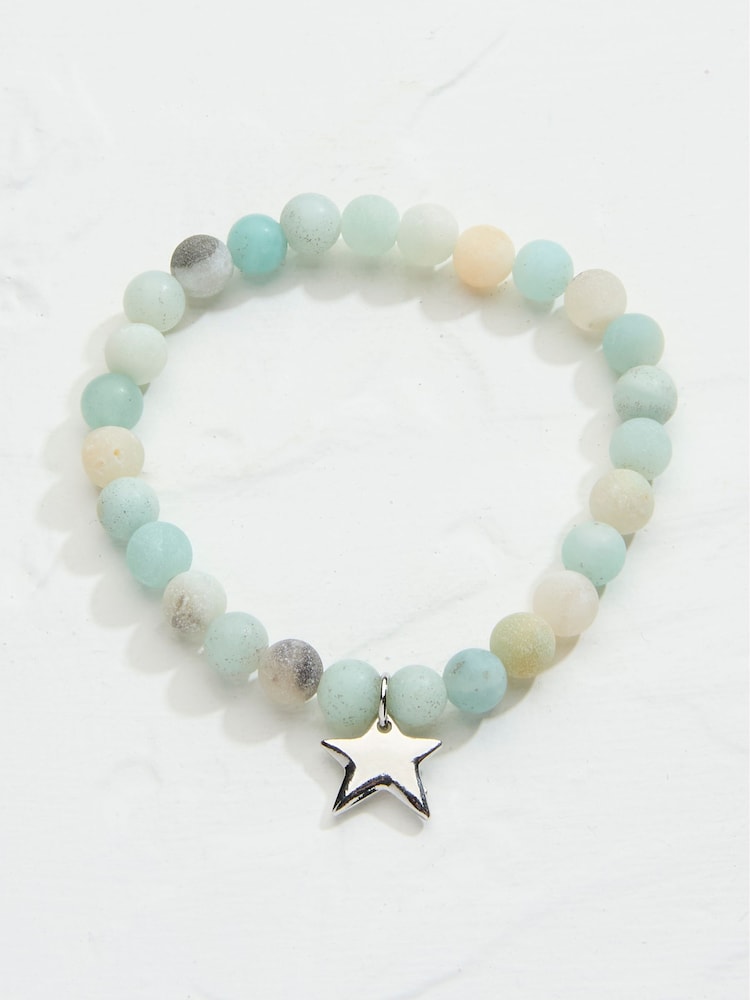 FatFace Green Amazonite Gemstone Stretch Bracelet - Image 1 of 2 FatFace Green Amazonite Gemstone Stretch Bracelet - Image 1 of 2
