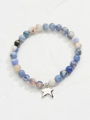 FatFace Navy Sodalite Gemstone Stretch Bracelet - Image 1 of 2