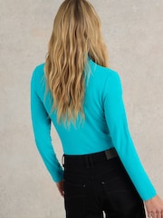 White Stuff Green Camille High Neck T-Shirt - Image 2 of 6