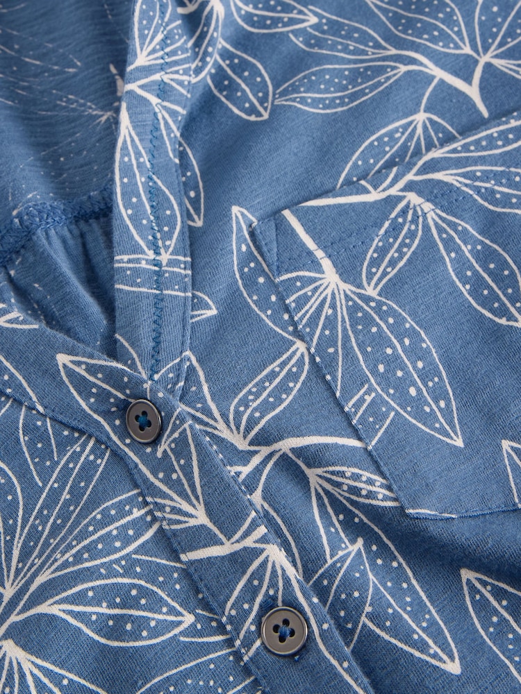 White Stuff Blue Annie Longline 100% Cotton Shirt - Image 6 of 6