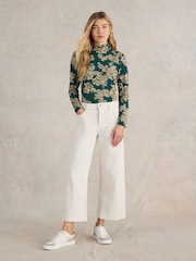 White Stuff Green Camille High Neck T-Shirt - Image 1 of 6