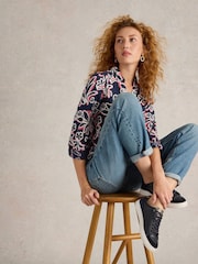 White Stuff Blue Annie Longline 100% Cotton Shirt - Image 4 of 6