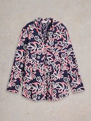 White Stuff Blue Annie Longline 100% Cotton Shirt - Image 5 of 6