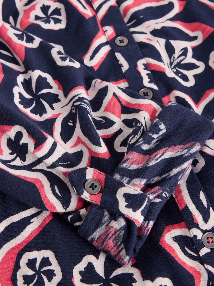 White Stuff Blue Annie Longline 100% Cotton Shirt - Image 6 of 6