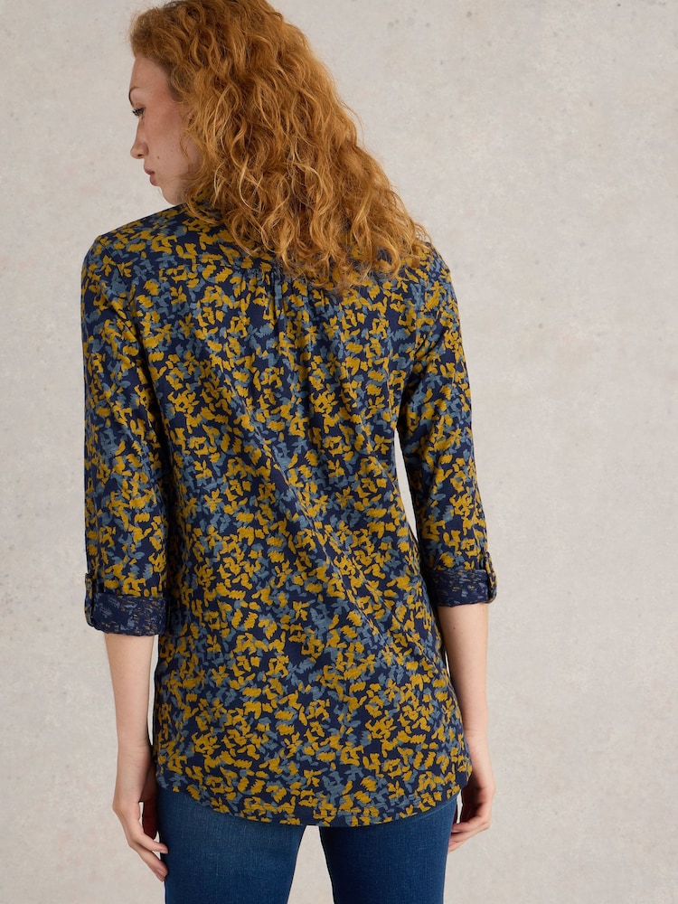 White Stuff Blue Annie Longline 100% Cotton Shirt - Image 2 of 6
