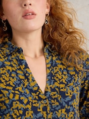 White Stuff Blue Annie Longline 100% Cotton Shirt - Image 4 of 6