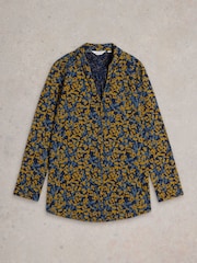White Stuff Blue Annie Longline 100% Cotton Shirt - Image 5 of 6