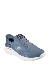 Skechers Blue Chrome Wide Fit Slip Ins Bounder 2.0 Emerged Trainers - Image 3 of 5