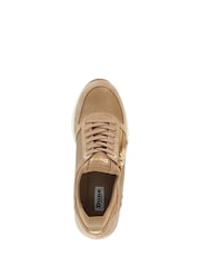 Dune London Brown Standard Fit Eiline 2 Side Zip Wedge Trainers - Image 5 of 6