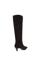 Dune London Brown Slink Angle Mid Heel Knee High Boots - Image 3 of 5