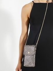 Natural - Dune London Saff Woven Phone Cross-Body Bag - Imagen 1 de 5