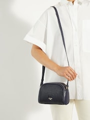 Dune London Blue Detail Pleat Cross-Body Mini Bag - Image 1 of 8