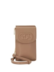 Dune London Brown Samely Debossed Logo Phone Cross-Body Bag - Image 5 of 7