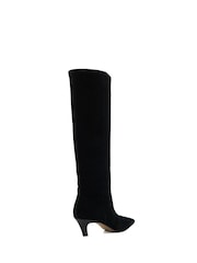 Dune London Black Slink Angle Mid Heel Knee High Boots - Image 4 of 6