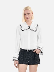 The Kooples White Scallop Collar Blouse - Image 1 of 7