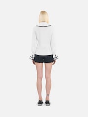 The Kooples White Scallop Collar Blouse - Image 2 of 7