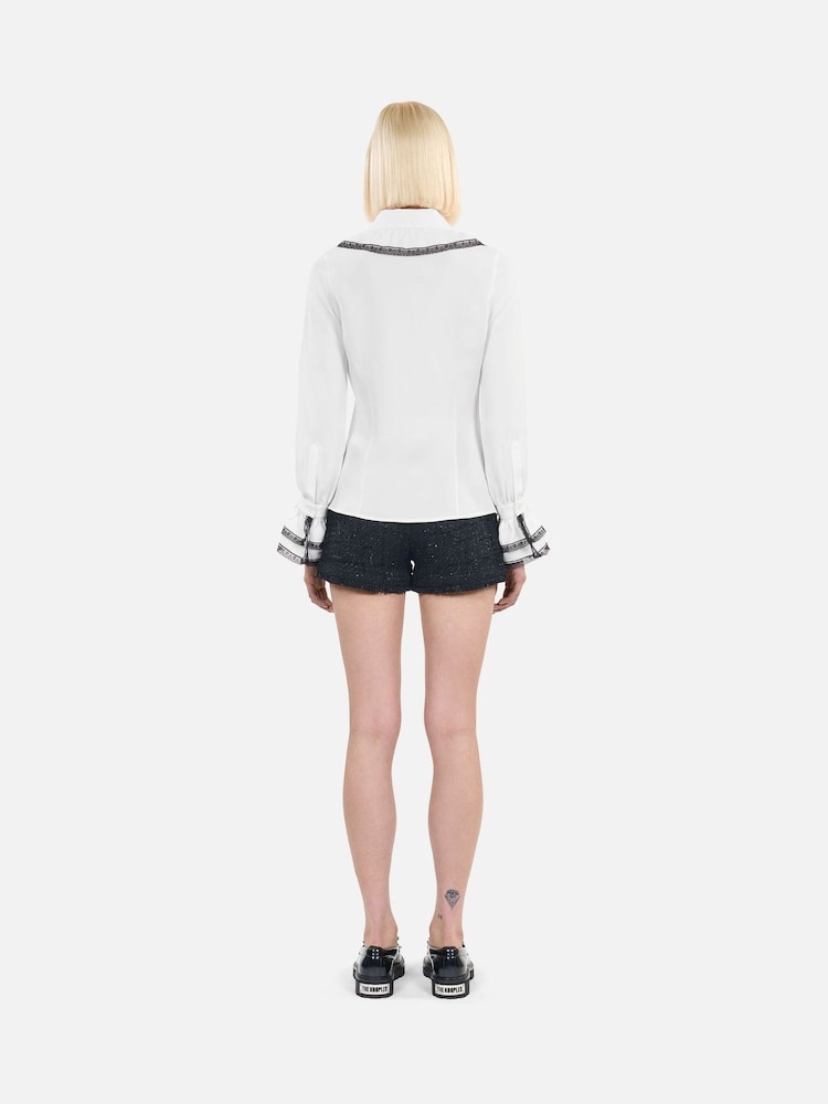 The Kooples White Scallop Collar Blouse - Image 2 of 7
