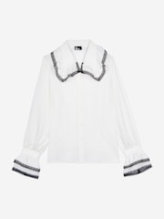 The Kooples White Scallop Collar Blouse - Image 6 of 7