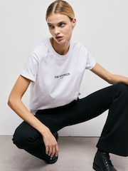 The Kooples White Logo Graphic 100% Cotton T-Shirt - Image 3 of 7