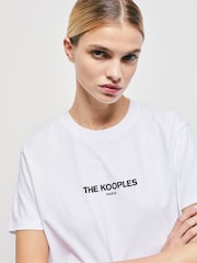 The Kooples White Logo Graphic 100% Cotton T-Shirt - Image 5 of 7