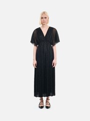 The Kooples Black Sheer Lace Midi Dress - Image 4 of 7