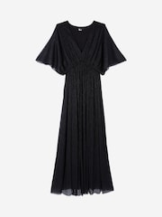 The Kooples Black Sheer Lace Midi Dress - Image 6 of 7