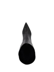 Dune London Black Wide Fit Smooth Kitten Heel Point Knee-High Boots - Image 5 of 6