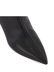 Dune London Black Wide Fit Smooth Kitten Heel Point Knee-High Boots - Image 6 of 6