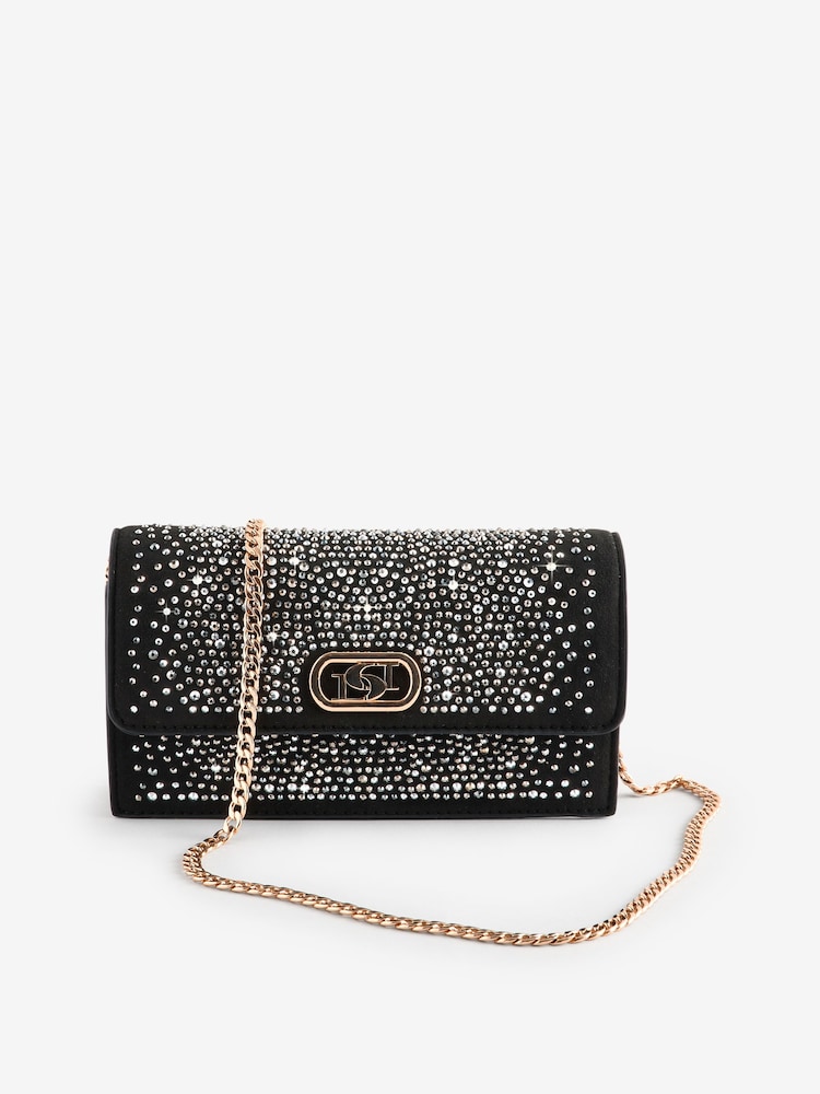 Dune London Black Chrome Sapphire Branded Cross-Body Bag - Image 2 of 6