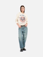 The Kooples Cream 100% Cotton Eagle Print Hoodie - Image 5 of 8