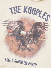 The Kooples Cream 100% Cotton Eagle Print Hoodie - Image 8 of 8