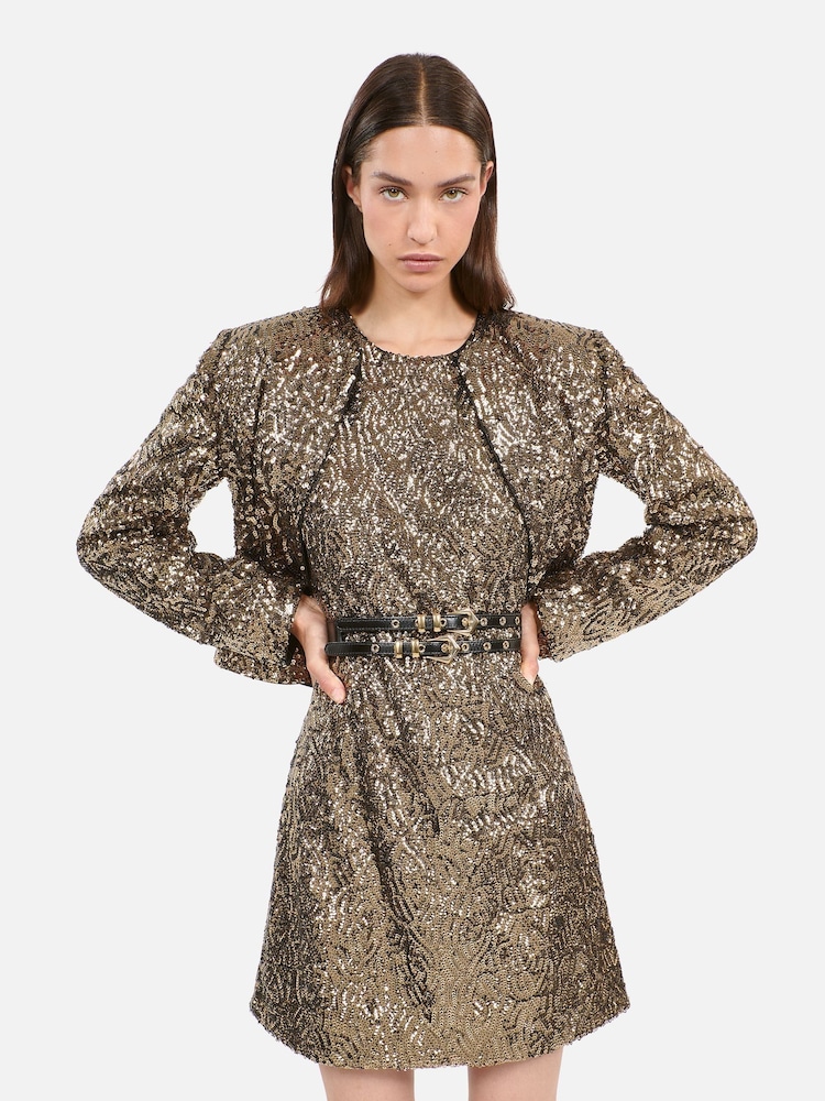 The Kooples Gold Crop Jacket - Image 1 of 5