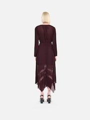 The Kooples Red Sheer Pleated Maxi Dress - Image 2 of 7