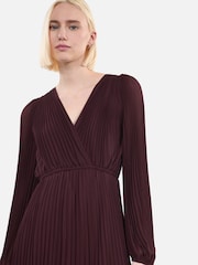 The Kooples Red Sheer Pleated Maxi Dress - Image 3 of 7