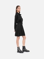 The Kooples Black Neck Tie Mini Shirt Dress - Image 3 of 5