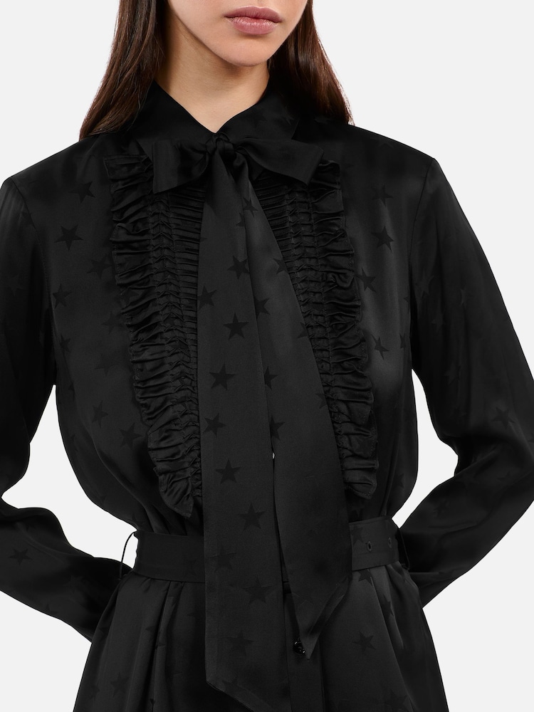The Kooples Black Neck Tie Mini Shirt Dress - Image 5 of 5 The Kooples Black Neck Tie Mini Shirt Dress - Image 5 of 5