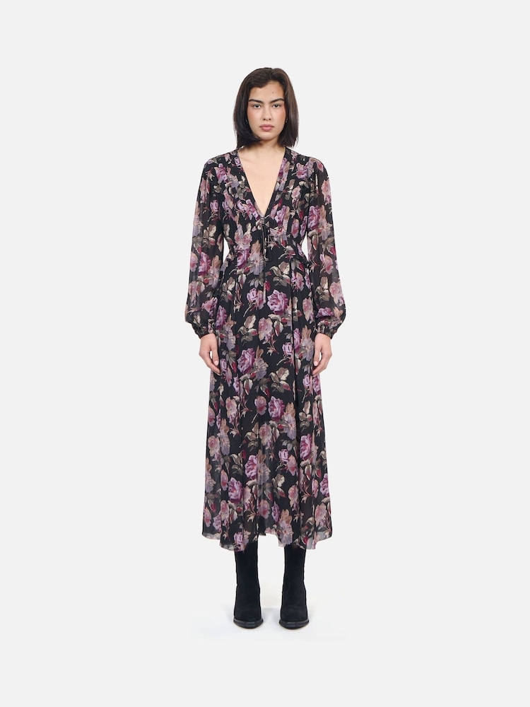 The Kooples Black Floral Maxi Dress - Image 1 of 5