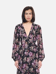 The Kooples Black Floral Maxi Dress - Image 4 of 5