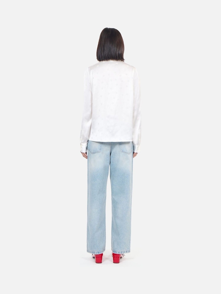 The Kooples Cream Neck Tie Blouse - Image 2 of 5