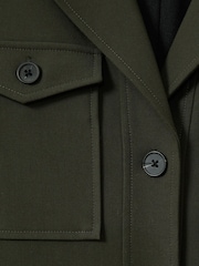 Reiss Dark Green Ray Petite Belted Utility Jumpsuit - Image 6 of 7