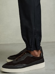Reiss Navy Lavenham Technical Cargo Drawstring Trousers - Image 4 of 6